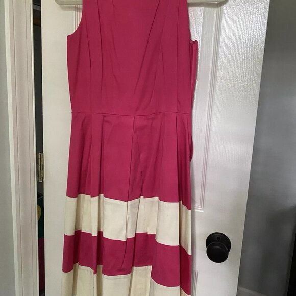 Kate Spade New York Pink White Mandy Dress Size 6 Fit Flare Sleeveless - Picture 8 of 8